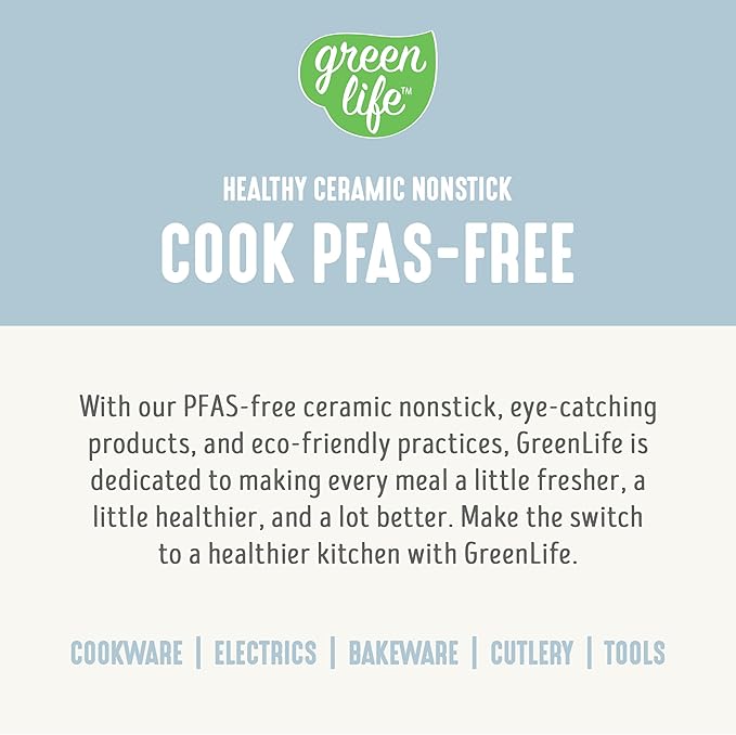 GreenLife Rice Cooker with Removable PFAS-Free Ceramic Nonstick Pot 3-Cups Uncooked/6-Cups Cooked Grains &amp Oatmeal Multicooker Compact One-Switch Design Auto Keep Warm Easy Clean Blue Haze