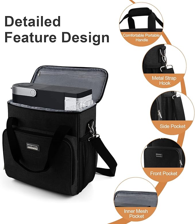 BAGLHER Coffee Maker Travel Bag Compatible with Keurig K-Mini Keurig K-Express Keurig K-Iced or Other Accessories Portable Coffee Maker Case with Shoulder Strap for Travel Black