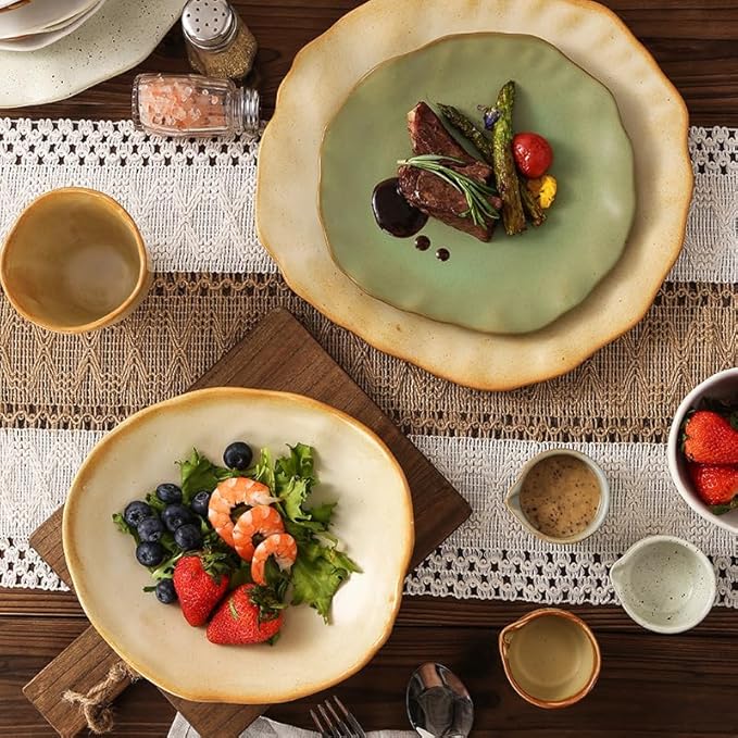 Ceramic Dinnerware Set 18Pcs White Porcelain Dishes