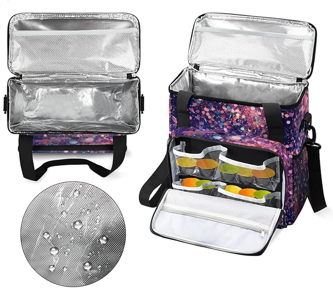Glitter Coffee Maker Carrying Bag Navy Blue Portable Travel Storage Tote Bag Compatible with K-Mini or K-Mini Plus Single Serve Coffee Brewer Carrying Case with Multiple Pockets &amp Shoulder Strap