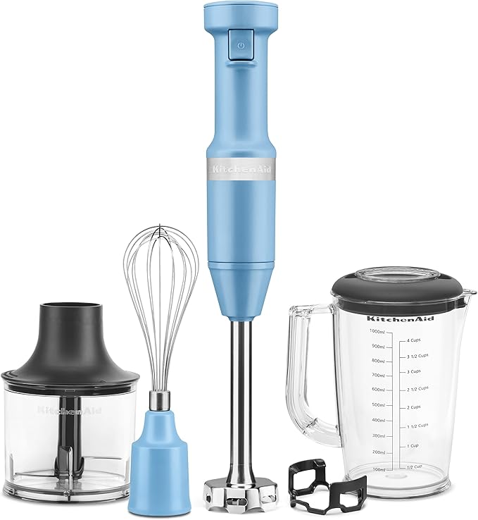 KitchenAid Variable Speed Corded Hand Blender with Accessories Blue Velvet KHBV83VB