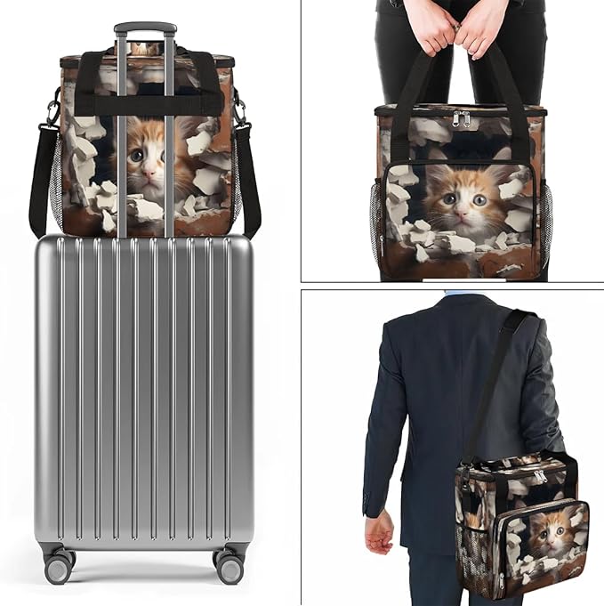 Lovely Cat Coffee Maker Carrying Bag for Keurig K-Mini or K-Mini Plus Storage Portable Coffee Maker Travel Bag