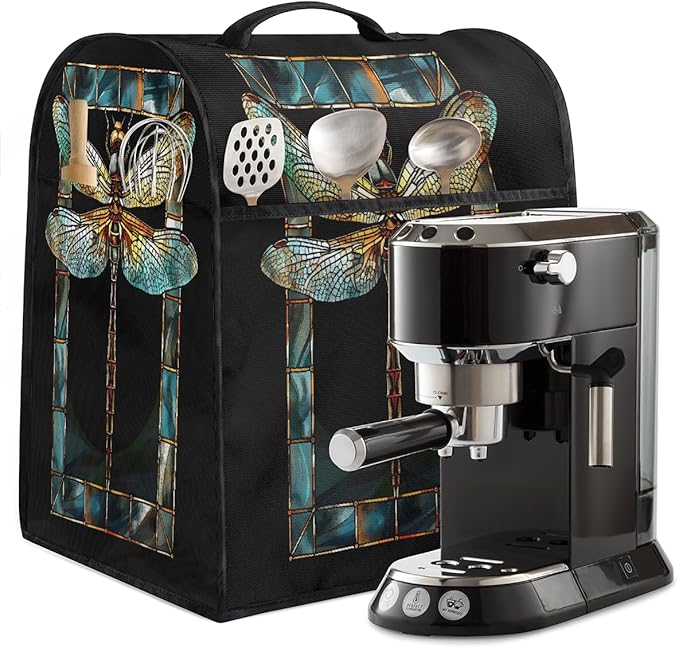 cfpolar Kitchen Aid Mixer Cover Compatible with 6-8 Quarts Animal Glass Painting Dragonfly Stand Mixer Cover Kitchen Aid Mixers Accessories Appliance Organizer Bag Dust Covers with Zipper Pocket