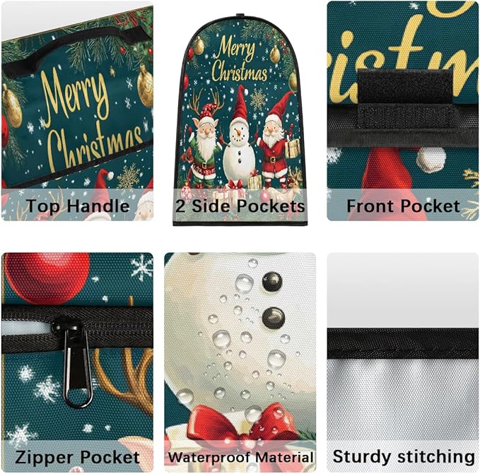cfpolar Kitchen Aid Mixer Cover Compatible with 6-8 Quarts Christmas Santa Claus Snowman Stand Mixer Cover Kitchen Aid Mixers Accessories Appliance Organizer Bag Dust Covers with Zipper Pocket