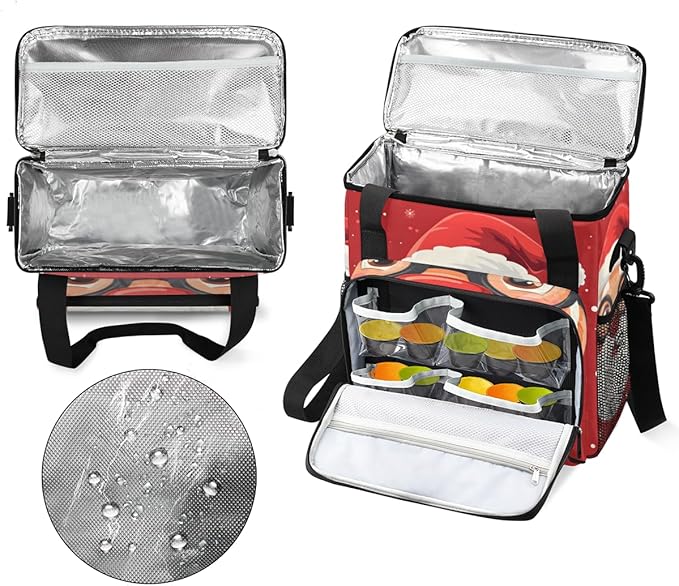 Cute Santa Claus Coffee Maker Carrying Bag Retro Santa Claus Travel Storage Bag Compatible with K-Mini or K-Mini Plus Single Serve Coffee Brewer Carrying Case with Multiple Pockets &amp Shoulder St