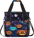 Gothic Moon Halloween Pumpkin Coffee Maker Carrying Bag Travel Storage Bag Compatible with K-Mini or K-Mini Plus Single Serve Coffee Brewer Carrying Case with Multiple Pockets &amp Shoulder Strap
