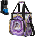 Purple Gold Marble Coffee Maker Carring Bag Travel Carrying Storage Tote Bag Compatible with Keurig K-Mini or K-Mini Plus Portable Single Serve Coffee Brewer Case with Pockets for K-cup Pods