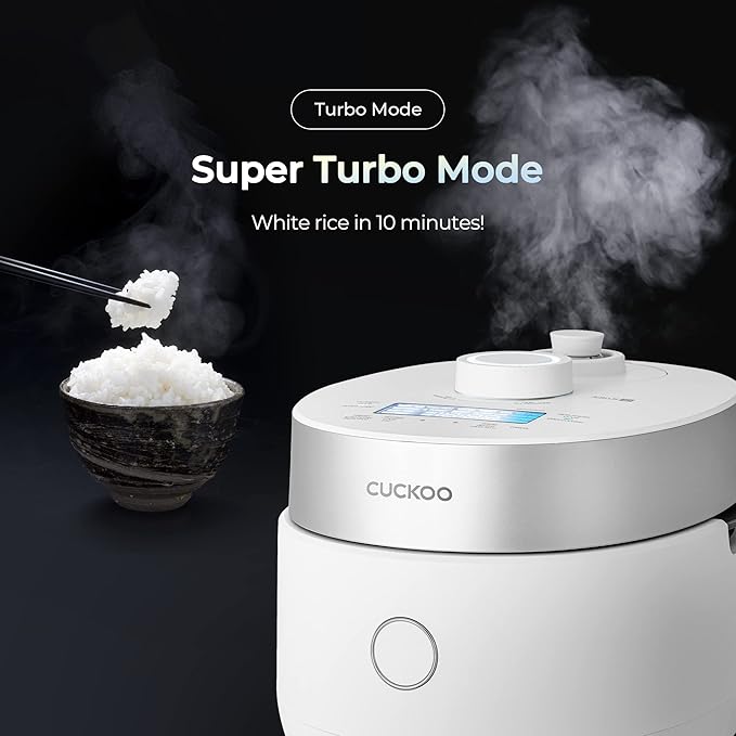 Generic CUCKOO CRP-MHTR0309F | 3-Cup (Uncooked) Twin Pressure Induction Heating Rice Cooker | 11 Menu Options: High/Non-Pressure &amp More Made in Korea | White 3 Cups (CRP-MHTR0309F) (Renewed)