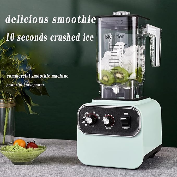 Blender 2L Commercial Smoothie Maker with 10 Speeds and 4 Dimensional Spoiler Function with 8 Stainless Steel Blades 1600W Power Motor Can Make Smoothies or Milkshakes and More