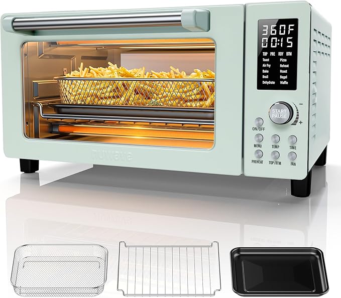 Nuwave Bravo Pro Smart 21QT Toaster Oven Air Fryer Combo Convection Oven Countertop 10 functions all in 1 with even &amp quick crisp technology 50-450°F 1800W Mint Green