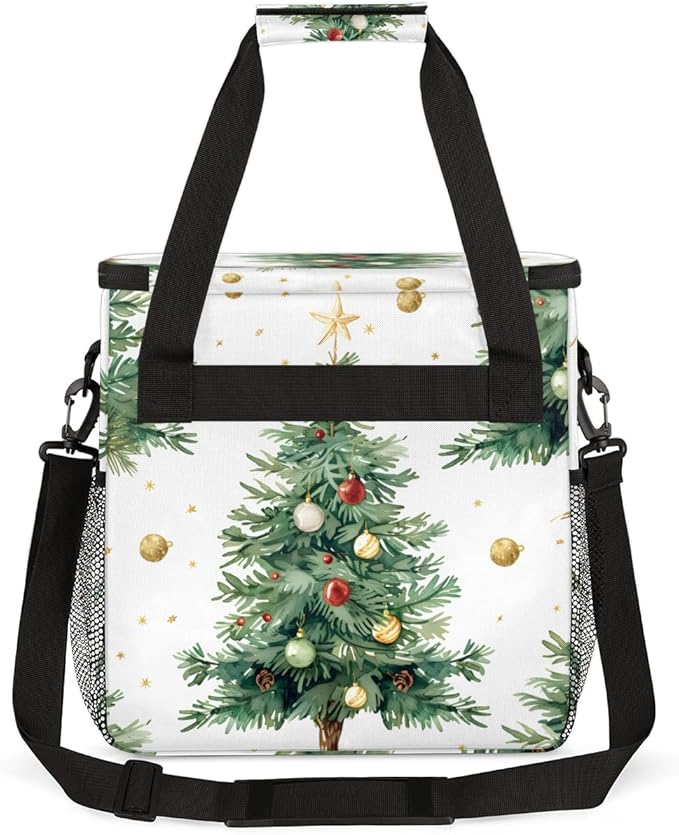 Christmas Tree Coffee Maker Carrying Bag Christmas Festivals Travel Storage Bag Compatible with K-Mini or K-Mini Plus Single Serve Coffee Brewer Carrying Case with Multiple Pockets &amp Shoulder St