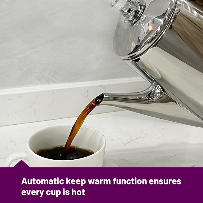 Classic 12 Cup Percolator PC-9822 Stainless Steel with keep warmcordless service (Mirror Polished)