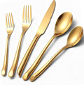 Gold 40-Piece Silverware Set Elegant Stainless Steel Flatware Set Cutlery Set Mirror Polished Dishwasher Safe Service for 8