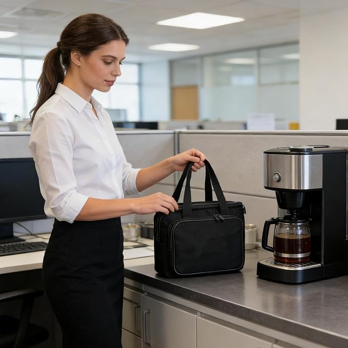 Coffee Maker Travel Bag Portable Organizer Tote With Handles 29x24x12cm Carrying Bag Single Serve Portable Storage Tote Padded Protection For Home Workplace Outdoor Road Trip Hotel