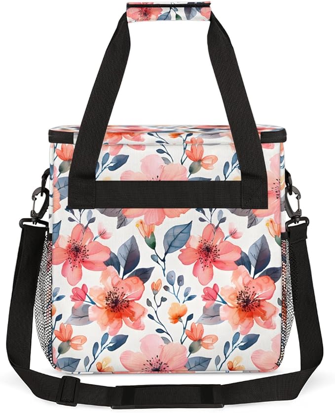 Nectar-rich Flowers Coffee Maker Carrying Bag Portable Travel Storage Tote Bag Compatible with K-Mini or K-Mini Plus Single Serve Coffee Brewer Carrying Case with Multiple Pockets &amp Shoulder Str