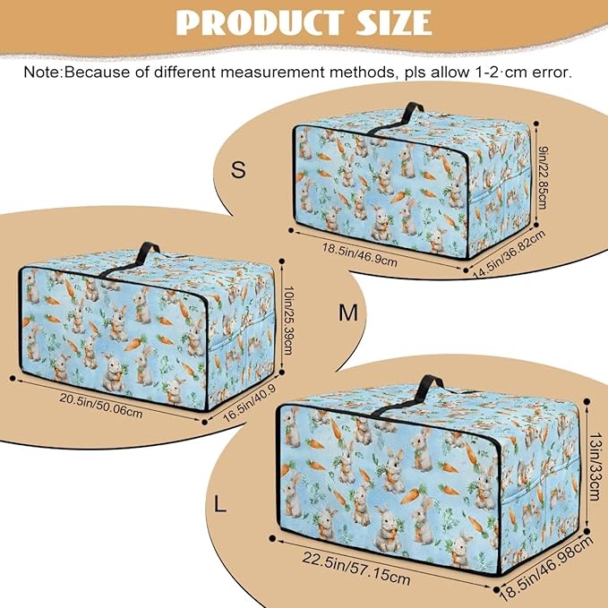 Air Fryer Toaster Smart Oven Dust Cover Bunny Carrot Printed Toaster Oven Cover with Side Pockets for Kitchen Counter Easter Decorative S
