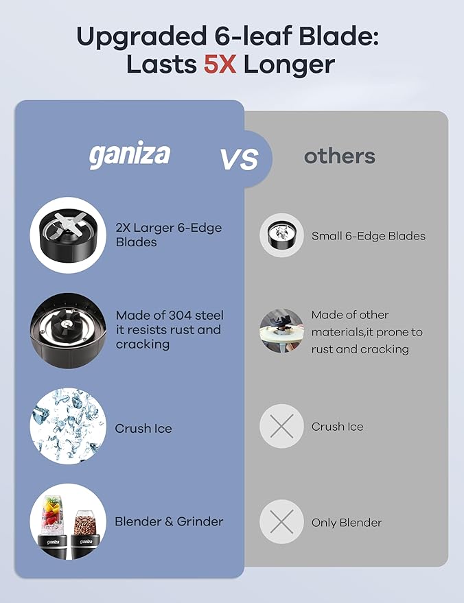 Ganiza GB08 Smoothie Blender and WH10 Hand Blneder