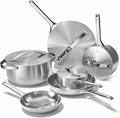 Caraway Stainless Steel Deluxe Cookware Set (16 Piece) - 5-Ply Stainless Steel Pots Frying Pans Lids and Kitchen Storage - Non Toxic PTFE &amp PFOA Free