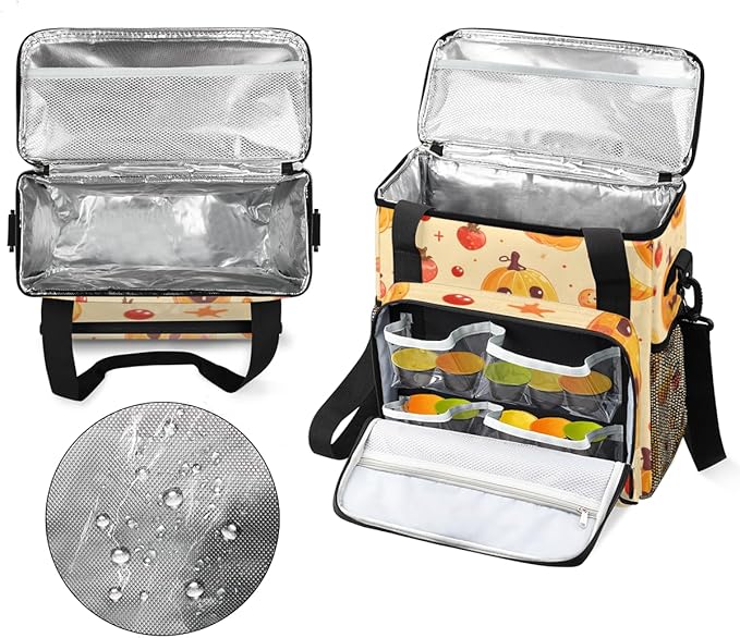 Magical Pumpkin Coffee Maker Carrying Bag Cartoon Pumpkin Travel Storage Bag Compatible with K-Mini or K-Mini Plus Single Serve Coffee Brewer Carrying Case with Multiple Pockets &amp Shoulder Strap