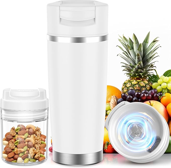 Portable Blender for Valentines Day Gift Smoothies&ampShakes 24oz Insulated Cup Cordless Personal Licuadora Portatil With Stainless Steel USB-C Rechargeable BPA Free Ideal Gift for Men Women