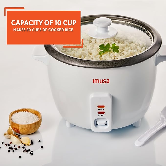 IMUSA 10cup Electric Ceramic Rice Cooker White