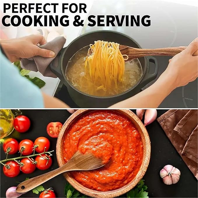 5-Pieces Wooden Kitchen Utensils Set Heat Cooking Tools for Home &amp Restaurant Odor-Free Kitchenware