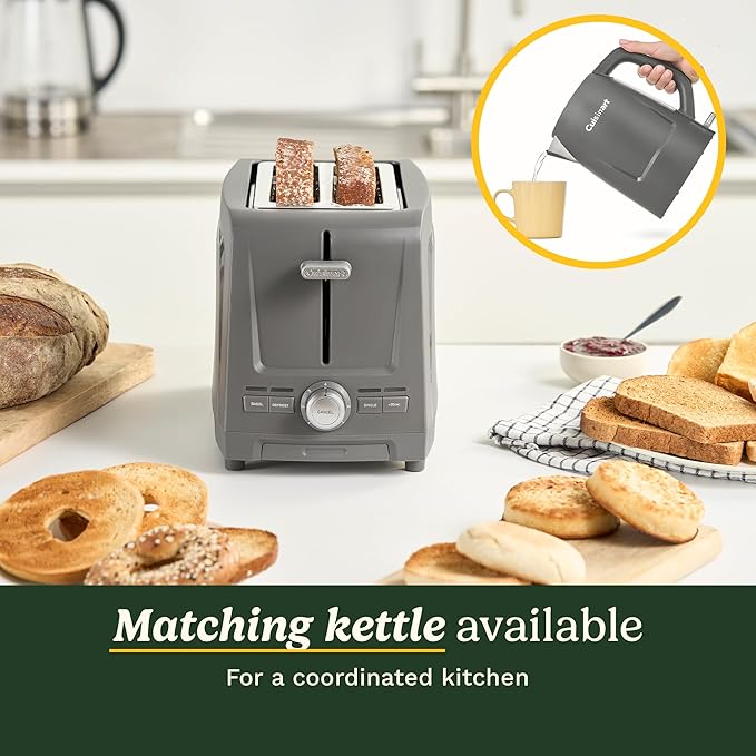 Cuisinart Core Collection 2-Slice Toaster | Extra-Long Slots for Artisan Bread | Bagel Setting |High-Lift Quickview™ | Single Slice &amp Defrost Functions | +30sec Toast Boost |Removable Crumb Tray
