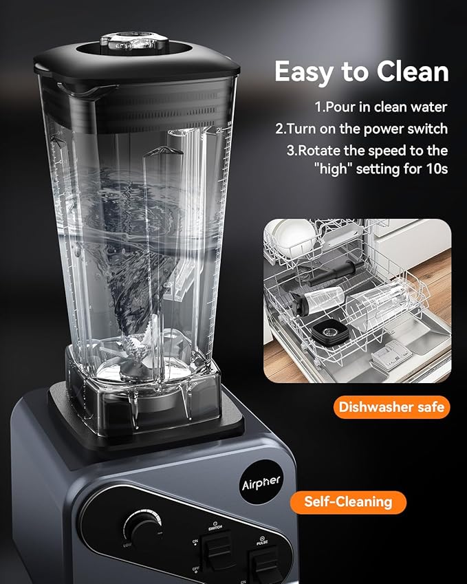 Blenders for Kitchen 2000W Professional Blender 68oz Large Capacity with 27oz To-Go cup Smoothies Blender with 35000RPM to Make Soups Jams Fruit Dishwasher Safe BPA-Free Valentine's Day Gift