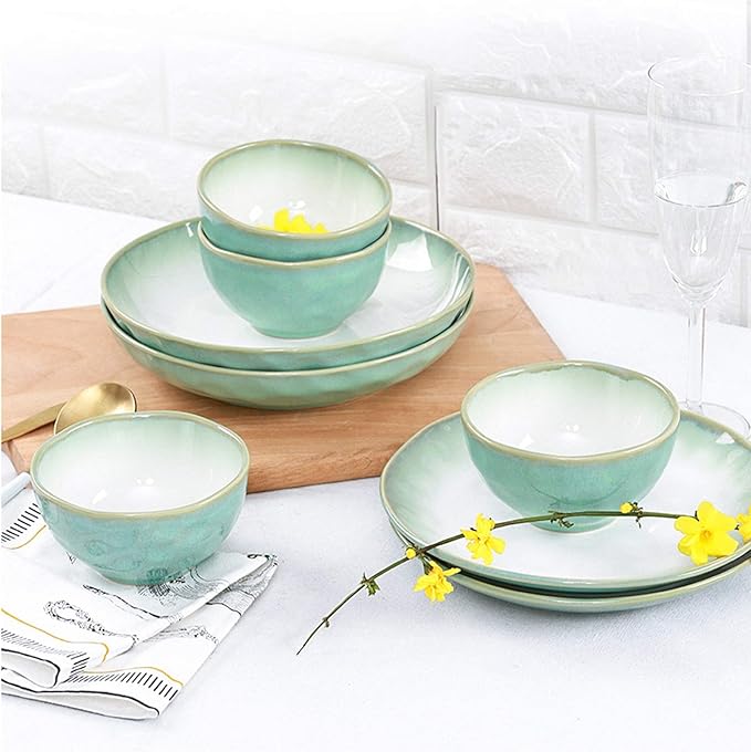 Dinner Plates 46-Piece Kitchen Dinnerware SetPlates Dishes Bowls