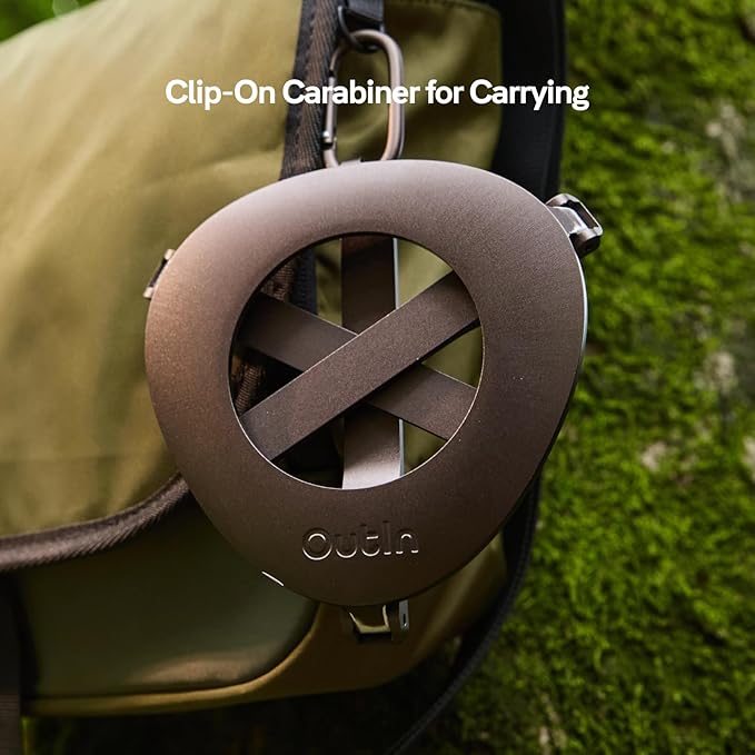 OutIn Ultra-Portable Foldable Coffee Stand with Carabiner Stable Portable Espresso Machine Holder Aluminum Unibody Design Clip-On Carabiner for Easy Carrying Fit Mino Nano