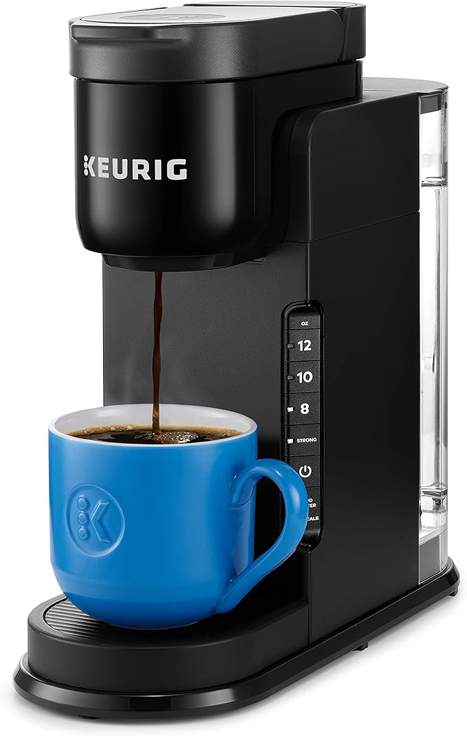 Keurig K-Express Coffee Maker Single Serve K-Cup Pod Coffee Brewer Black 12.8” L x 5.1” W x 12.6” H &amp Travel Mug Fits K-Cup Pod Coffee Maker 1 Count (Pack of 1) Stainless Steel