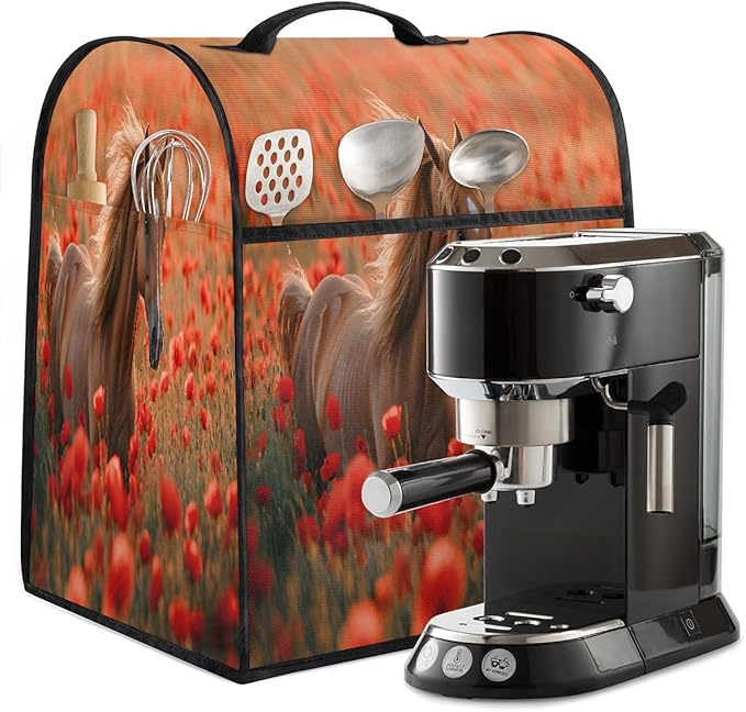 cfpolar Kitchen Aid Mixer Cover Compatible with 6-8 Quarts Animal Horse Red Flower Stand Mixer Cover Kitchen Aid Mixers Accessories Appliance Organizer Bag Dust Covers with Zipper Pocket