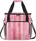 Striped Coffee Maker Travel Bag for Keurig K-Mini/K-Mini Plus Insulated Waterproof Tote with Pockets for K-Cup Portable Single-Serve Brewer Case