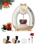 2-in-1 Coffee Maker Fast Brew in 1.5mins Single Serve Coffee Machine Compatible with K-Cup Pods &amp Ground Coffee 1400W 20s Preheat Compact for HomeSmall PlaceOffice&ampRV 8ozChampagne