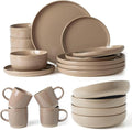 Famiware Milkyway Dinnerware Sets 20 Piece Dish Set Cinnamon Brown