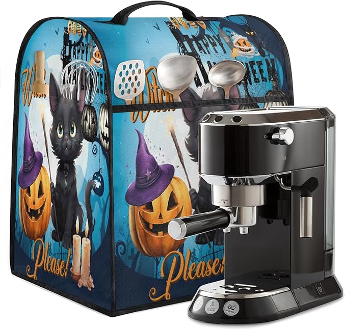 cfpolar Kitchen Aid Mixer Cover Compatible with 6-8 Quarts Halloween Pumpkin Cute Cat Stand Mixer Cover Kitchen Aid Mixers Accessories Appliance Organizer Bag Dust Covers with Zipper Pocket