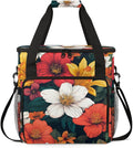 Iridescent Flowers Coffee Maker Carrying Bag Portable Travel Storage Tote Bag Compatible with K-Mini or K-Mini Plus Single Serve Coffee Brewer Carrying Case with Multiple Pockets &amp Shoulder Stra