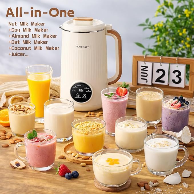 HDQ 2026 Nut Milk Maker Machine 32oz All-in-1: Multifunctional Automatic Nut Milk Machine&amp Soy Milk Make&amp Almond Milk Maker&amp Oat Milk Maker&amp Coconut Milk Maker&amp Juicer With Delay