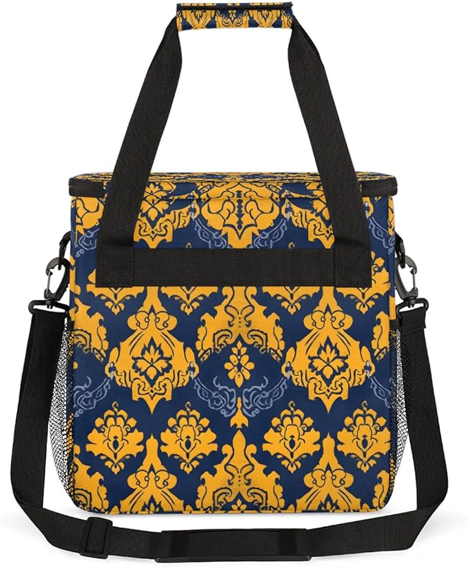 Elegant Ethnic Pattern Coffee Maker Carrying Bag Compatible with K-Mini or K-Mini Plus Portable Single Cup Coffee Maker Case with Pockets for K Cup Pods