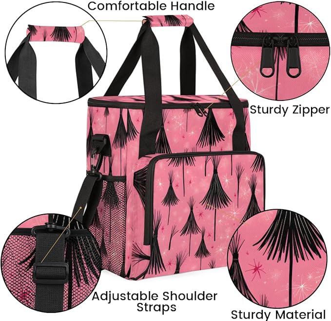 Magic Halloween Broom Coffee Maker Carrying Bag Portable Travel Storage Tote Bag Compatible with K-Mini or K-Mini Plus Single Serve Coffee Brewer Carrying Case with Multiple Pockets &amp Shoulder S