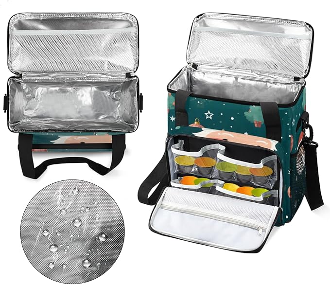 Xmas Santa Claus Coffee Maker Carrying Bag Watercolor Santa Claus Travel Storage Bag Compatible with K-Mini or K-Mini Plus Single Serve Coffee Brewer Carrying Case with Pockets &amp Shoulder Strap