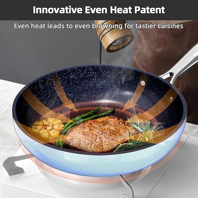 Nuwave Lux 13pc Forged Lightweight Cookware Set PFAS Free Healthy G10 Duralon Ceramic Coating Ultra Non-Stick Stay-Cool Handles Works on All Cooktops &amp Induction Ready