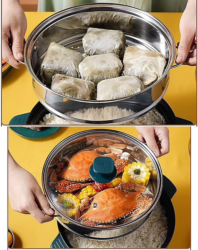 Rice Cooker Household Multifunctional All-in-one Rice Cooker/Frying Pan/Wok/Soup Pot Steam Healthy Food &amp Vegetables (B 3.6L) (B 3.6L)