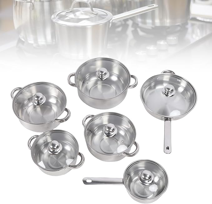 AUNMAS Stainless Steel Cookware Set Professional Even Heating Pots and Pans Induction Kitchen Cookware Sets with Lids for Home Kitchen