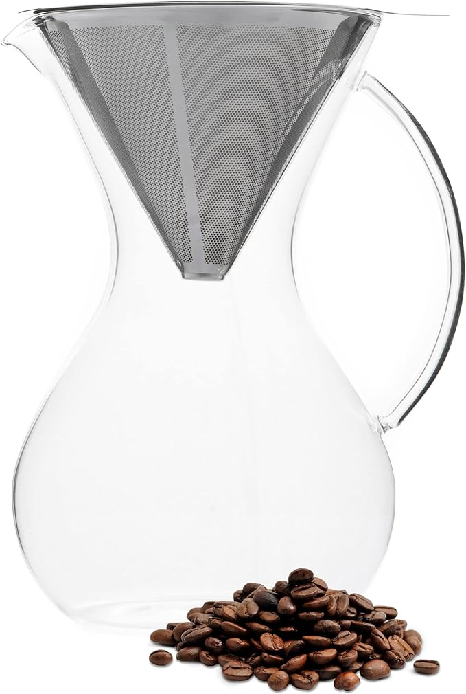 HUTCH 600mL Pour Over Coffee Brewer &amp Stainless Filter