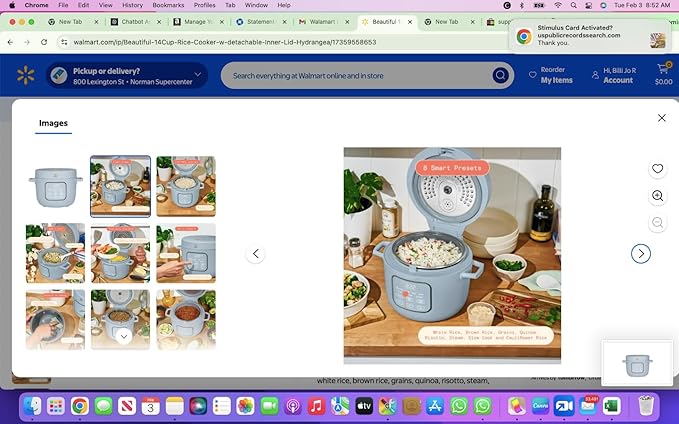 14-Cup Rice &amp Grain Cooker Touch-Activated Display 8 Presets Ceramic Nonstick Coating Steamer &amp Egg Tray Automatic Keep Warm Programmable 24 Hours (Blue)