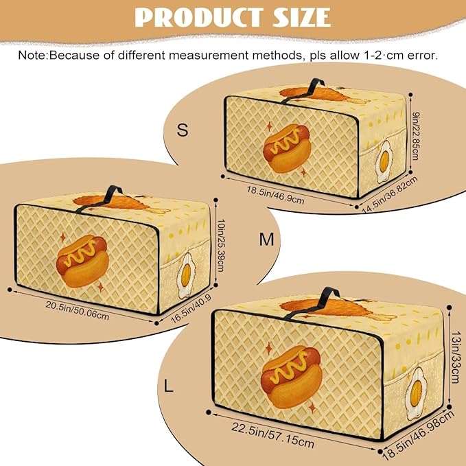 Doojoayie Hot Dog Toaster Cover 6 Slice Bread Making Machine Dust Protector Dust-proof Appliance Covers for Toaster/Small Appliance/Air Fryer