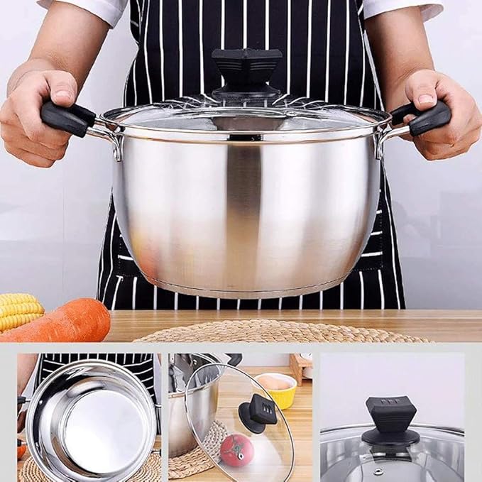 Electric Rice Cooker with Stainless Steel Inner Pot Makes Soups Stews Grains Cereals