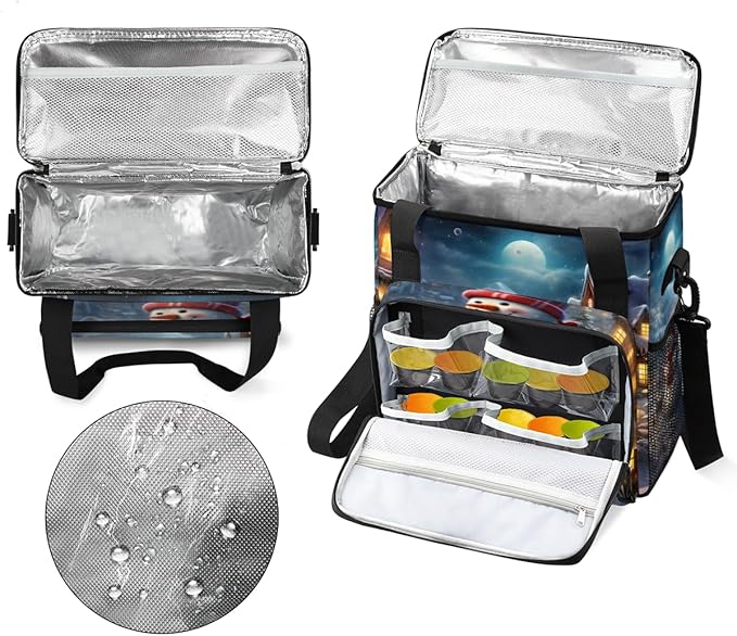 Xmas Snowman Coffee Maker Carrying Bag Dreamy Snowman Travel Storage Bag Compatible with K-Mini or K-Mini Plus Single Serve Coffee Brewer Carrying Case with Multiple Pockets &amp Shoulder Strap