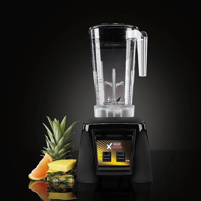 Waring Commercial MX1000XTX 3.5 HP Blender with Paddle Switches Pulse Feature and a 64 oz. BPA Free Copolyester Container 120V 5-15 Phase Plug Black